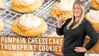 Pumpkin Cheesecake Thumbprint Cookies