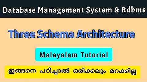 Dbms|Three schema Architecture|malayalam|calicut university|bca/bsc cs 4th semester