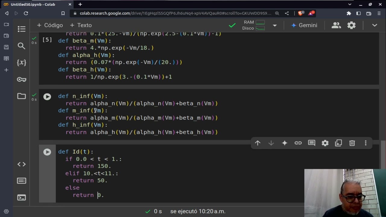 BM2 Sesión 5 Modelo De Hodgkin-Huxley en python