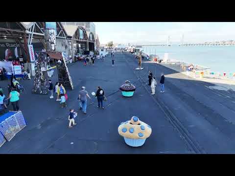 Maker Faire 2023 drone filming with Cupcake Car