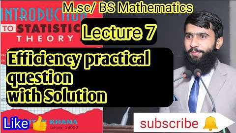 Experimental statistics: Efficiency Practical questions with solution/Urdu/Hindi/B.Sc/BS/MSc/Lec 6