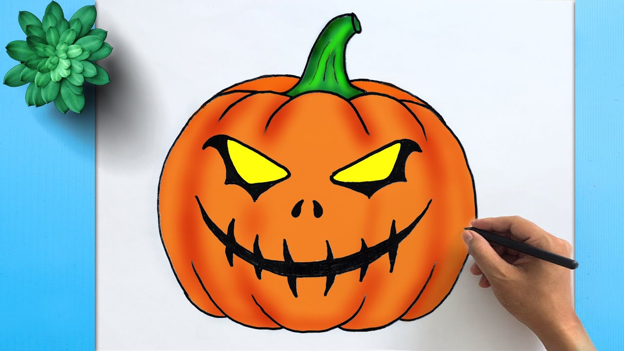 Easy Halloween Pumpkin Drawing How To Draw Halloween Pumpkin Easy St Pumpkin Drawing Easy Drawings Halloween Pumpkins