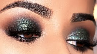 Glamorous Intense Green Smokey Eye Look | Makeup Tutorial