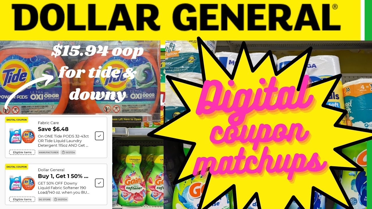 Dollar General Digital Coupon Matchups Plus a tide deal YouTube