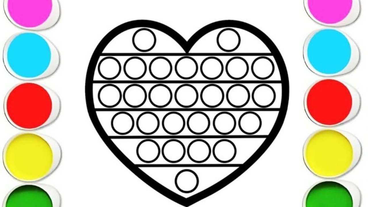 Rainbow pop| lt fitget toys Heart drawing painting coloring for kids and toddlers