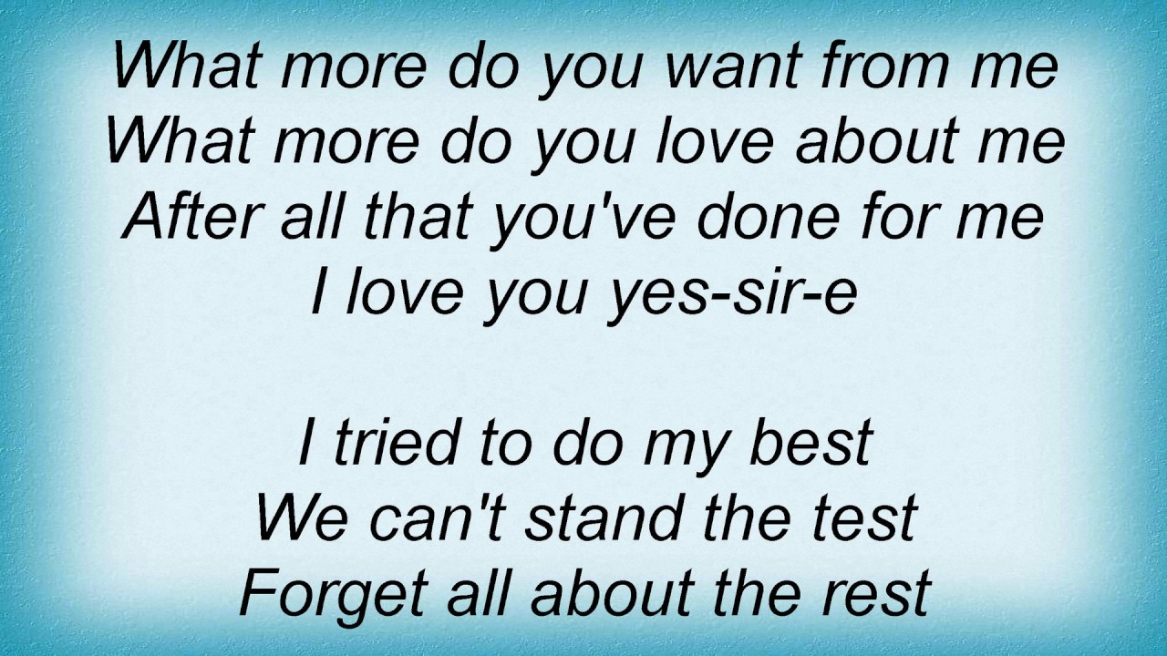 What Do You Want From Me Lyrics