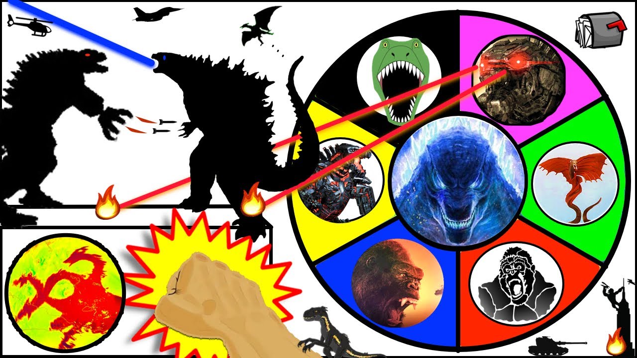 Download Godzilla vs MechaGodzilla SPINNING WHEEL GAME w/ Kong + Dinos + Movie Figures