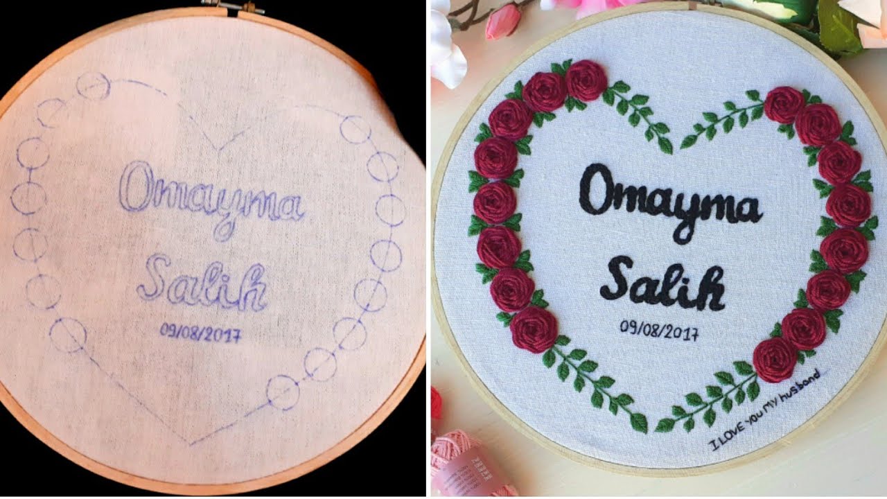 شرح طريقة رسم طارة (لمرمة)منظمة مع طريقة التطريز Explain how to draw an organized embroidery hoop