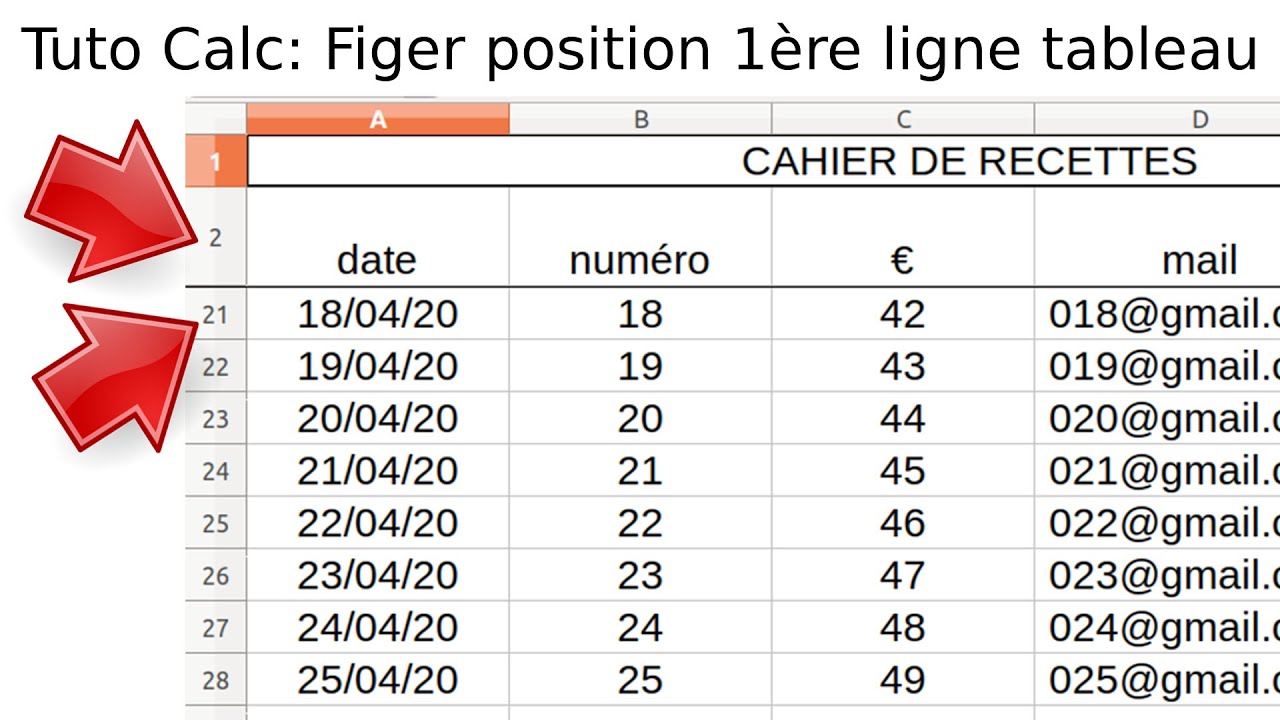 Open Office Calc Garder Une Ligne En Haut De Page Calc: Comment figer une ligne en toujours visible (Tuto Tableur Open
