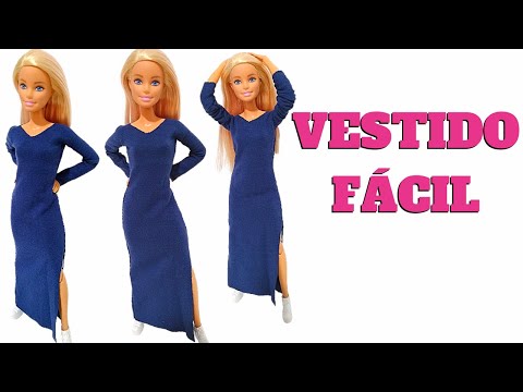 Como Fazer Vestido Para Barbie Fácil, Roupa Para Boneca Fácil de Fazer