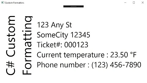 Custom String Formatting using C#