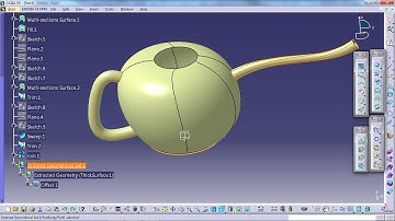 Surface in catia Part 18 Vẽ Ấm Nước - Watering Can