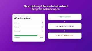 EProcureAI Goods Receipt Software: Receiving, GRN & PO Matching