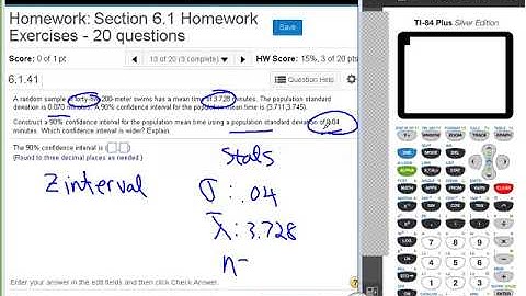 Dr  Swiersz Video Solving Section 6 1 Homework Exercises #11 Through #14   20170703 Stats