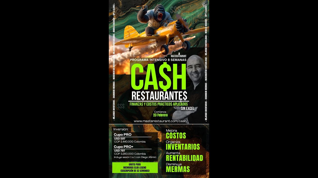 Programa entrenamiento CA$H - Finanzas y Costos prácticos aplicados para restaurantes rentables