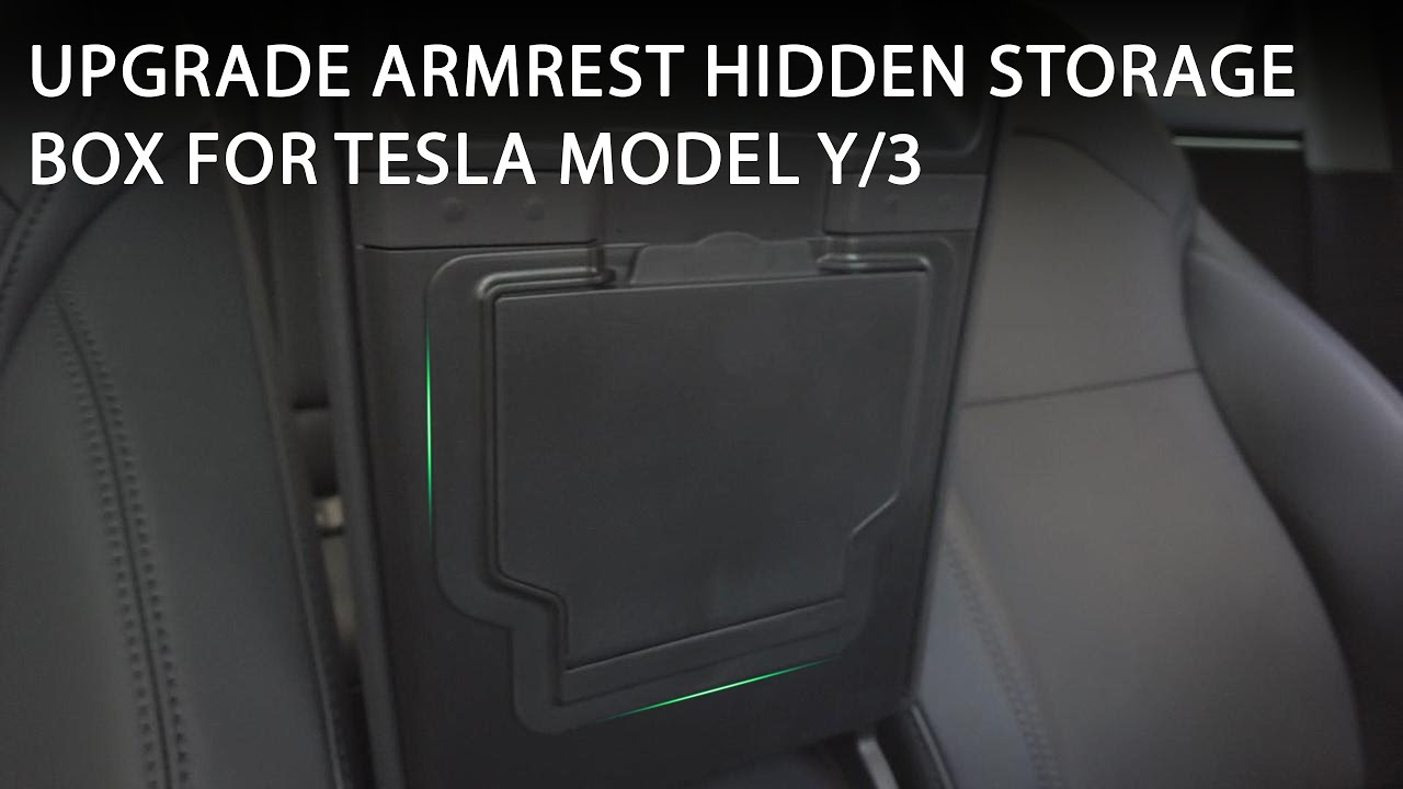 Hidden Storage Box Designed for Tesla Model 3 Highland Armrest Box #tesla 