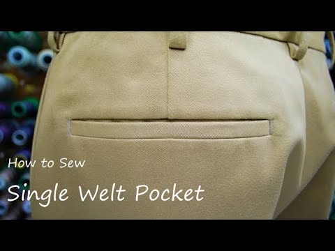 how to sew a back pocket on pant/trouser 
