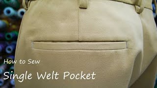 how to sew a back pocket on pant/trouser