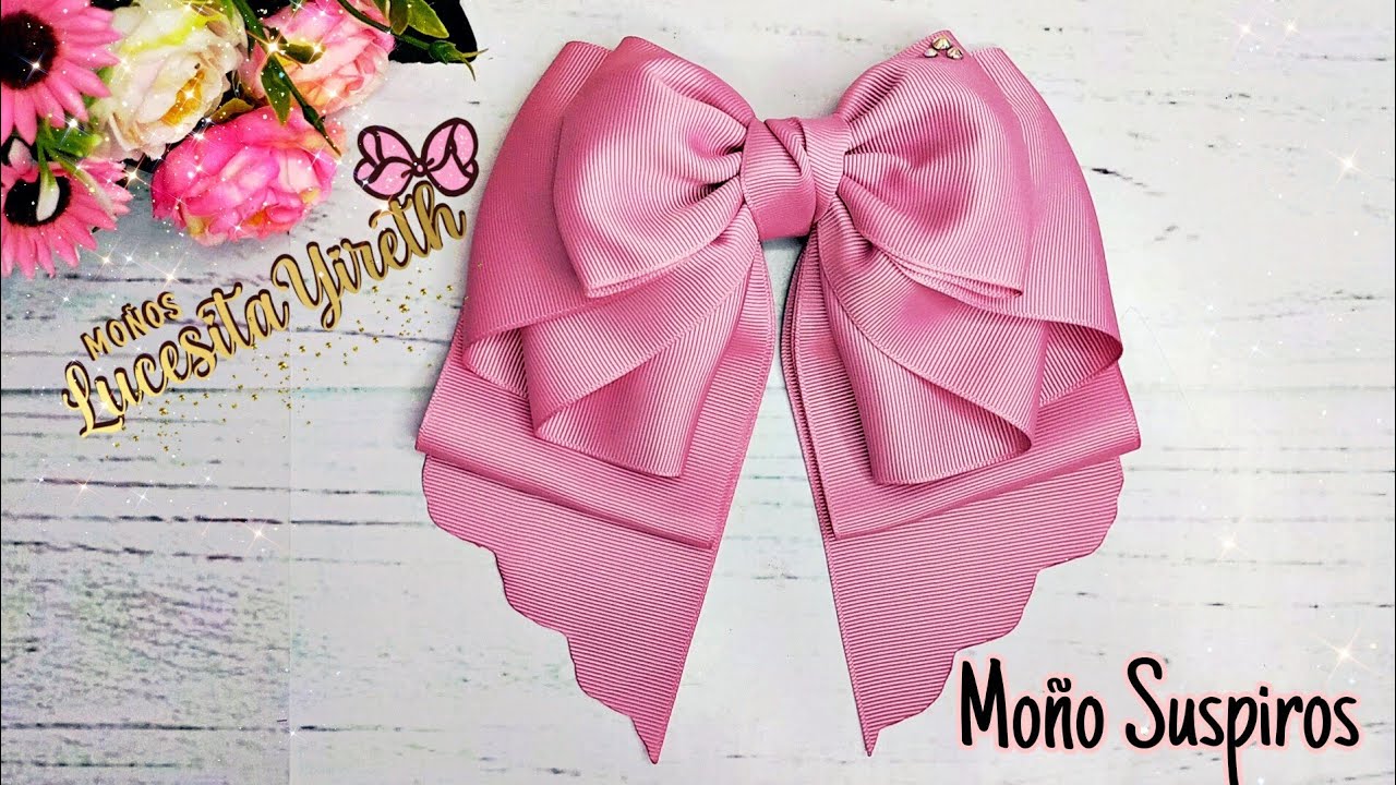 Moño Suspiros con listón de 7.5/3"
