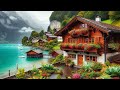 Switzerland rainy walk in oberried 4k  the most beautiful swiss village  rain ambience