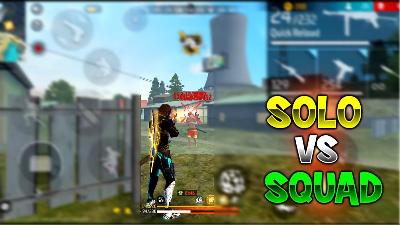 SOLO VS SQUAD // 1 VS 4 // Mobile 📲 POCO M5 [ Br Rank ] FREE FIRE 🔥 ...