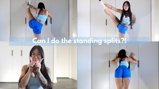 Gym girl attempts standing splits! (4k) | Amber Tan