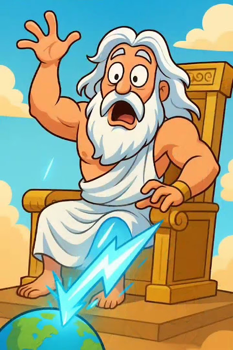 Zeus Lagi Gabut, Petirnya Lepas  #Zeus #MitosYunani #SejarahKocak #MemeStorytelling #Shorts #ancient