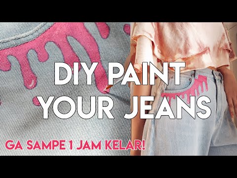 HOW TO PAINT YOUR JEANS WITH ACRYLIC | SUPER GAMPANG