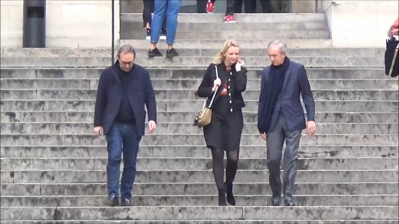 Bernard et Delphine Arnault, Xavier Niel after the show Givenchy