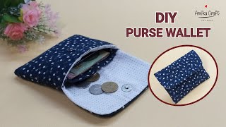 DIY Purse Wallet Tutorial / How To Make a simple Wallet / วิธีทำกระเป๋าเงินแบบง่าย