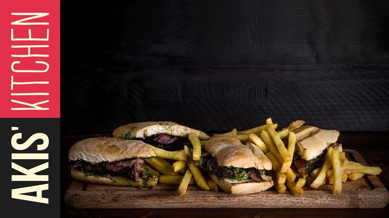 Chimichurri steak sandwich | Akis Petretzikis