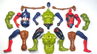 Merakit Hulk Smash VS Captain America VS Spider-Man VS Siren Head ~ Marvel Avengers Toys