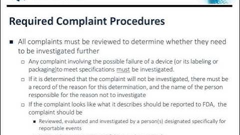 Medical Device Complaint Handling: MDR, Reports of Removals and Corrections