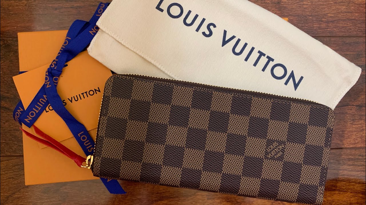 Louis Vuitton Damier Ebene Clemence Wallet Cherry 