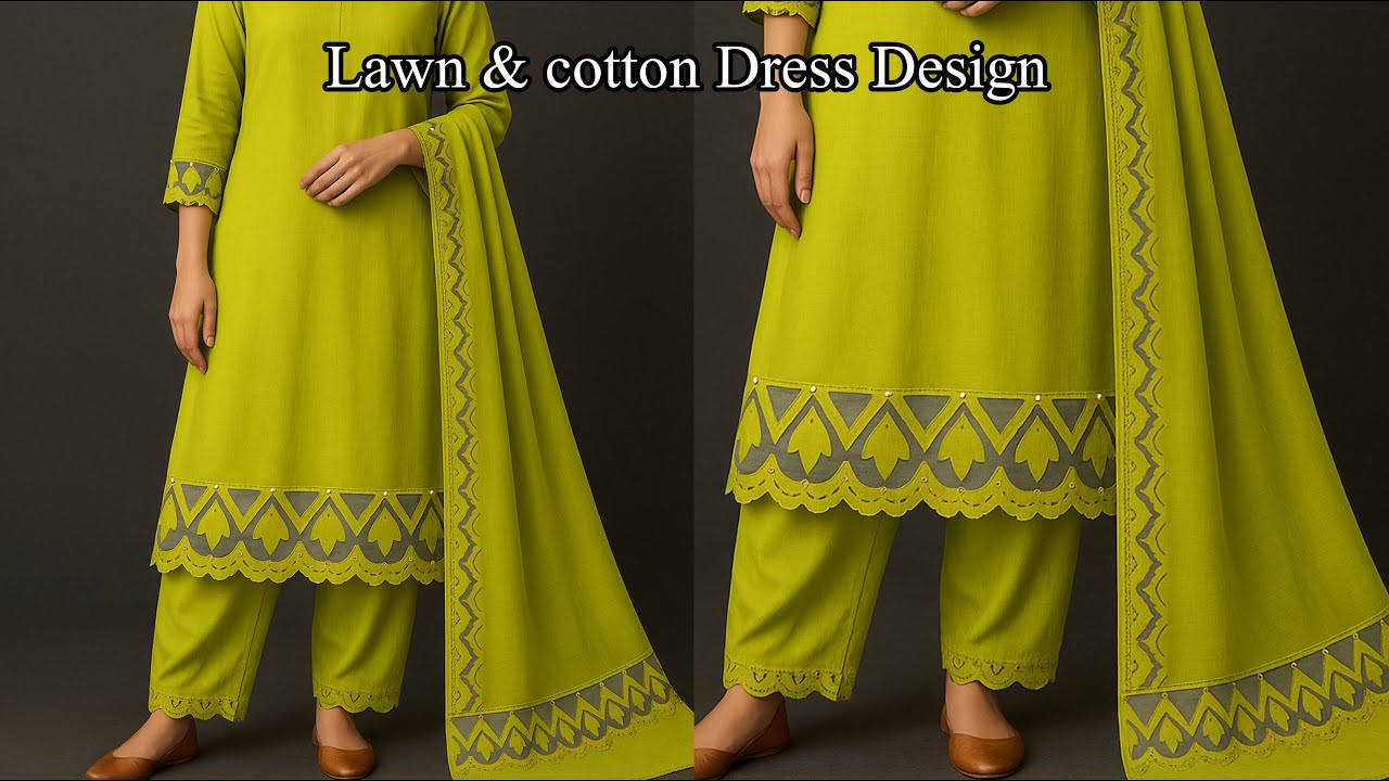 cotton dress designs for stitching Latest Lawn & Design 2025 _ Unique Cutwork Daman & Sleeves Design _ Trendy Dress Design Plus Size Dress for Blue B Colour:Multi 080 Green