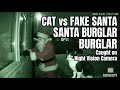 Cat Outsmarts Santa-Disguised Intruder | Real Night Vision CCTV Story 🐈⬛🎅🚨 #Shorts
