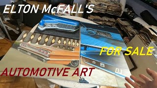 5 23 24 ELTON McFALLS ORIGINAL AUTOMOTIVE ART PAINTINGS DRAWINGS FOR SALE A VENDRE
