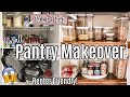 NEW! SMALL PANTRY MAKEOVER 2020 :: CLEAN DECLUTTER ORGANIZE WITH ME :: RENTER FRIENDLY ON A BUDGET!