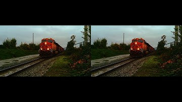 3D SBS BNSF Eye Level CP Rail After Rain Storm Qoocam Ego footage Oct 19