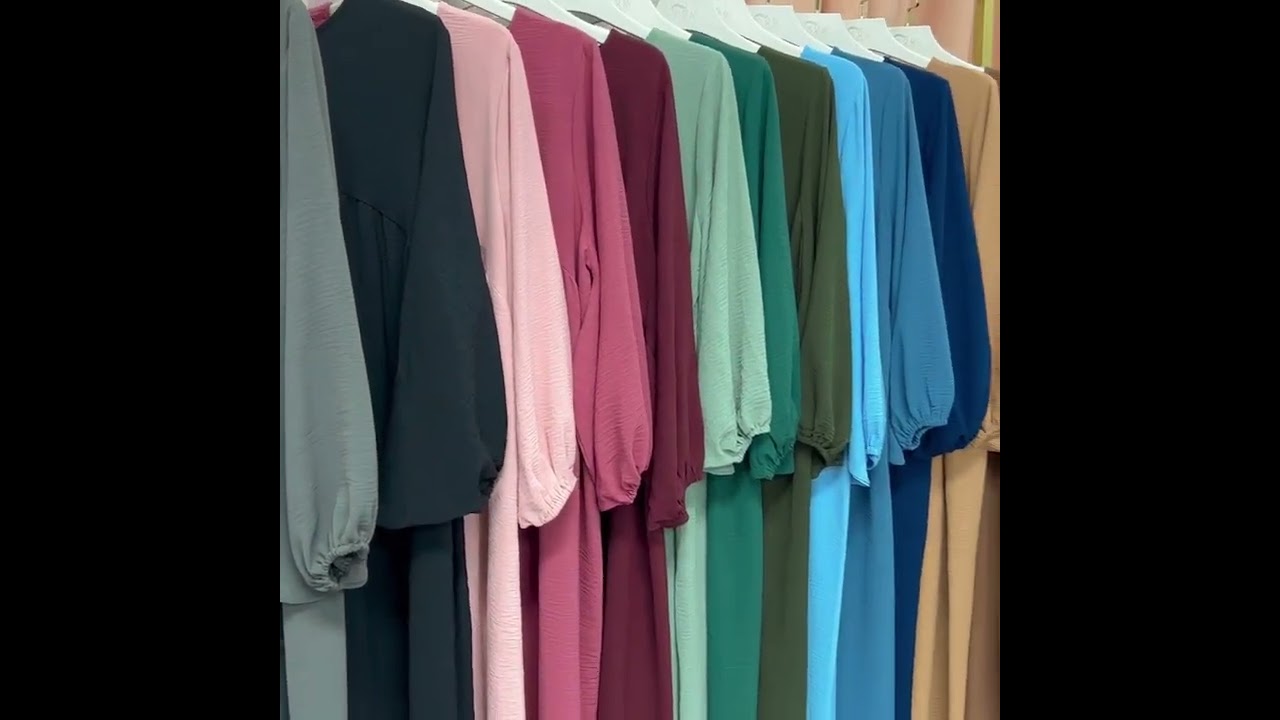 Muslim Plain Long dress Tredning islamic Maxi dress everyday wearing