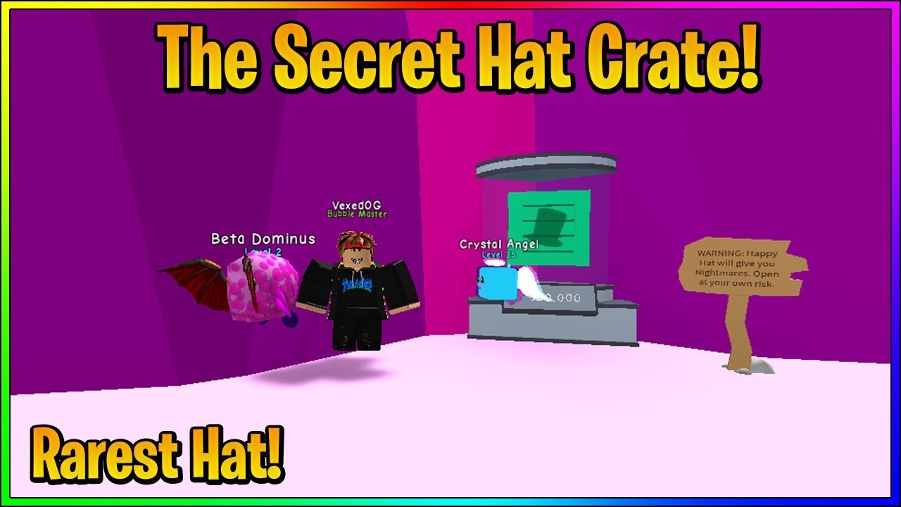 The Secret Hat Crate In Roblox Bubble Gum Simulator Glitch Youtube - pink crate roblox