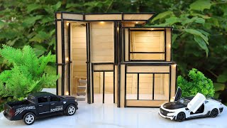 Mini Modern House make from Wooden Popsicle Sticks