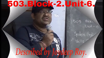 NIOS D El Ed Bengali Medium  503 Block 2 Unit 6  Joydeep Roy