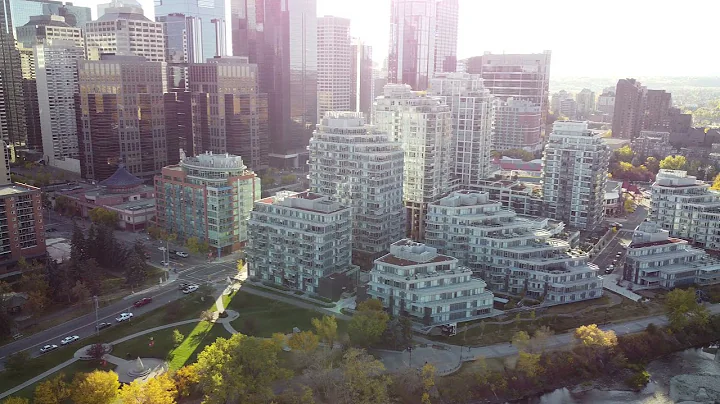 Flying my drone over the Bow River in Calgary duri...