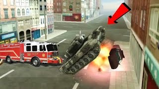 Gangster Town (Army tank accident caused by police car) - come fire brigade ambulance - Gamelay HD screenshot 2