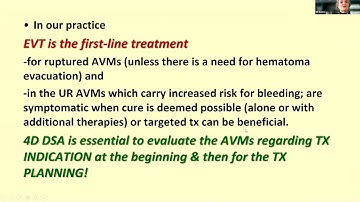 THE EANS WEBINAR: MULTIDISCIPLINARY APPROACH FOR CEREBRAL AVM’S