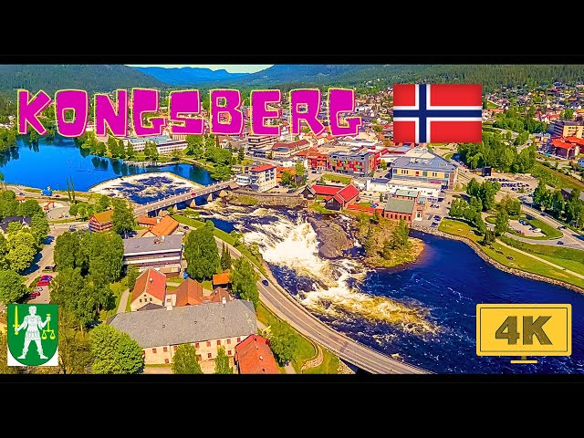 Kongsberg, Norway 🇳🇴 - Sunny Day Walk - 2023 - 4K/60FPS class=