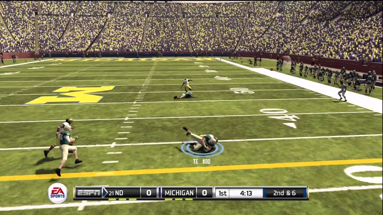 NCAA Football 12 gameplay: Notre Dame vs. Michigan (Xbox 360) - YouTube