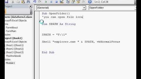 Open Folder form vba | Best way to open file directory from VBA
