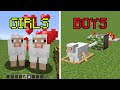 Boys vs girls playing minecraft